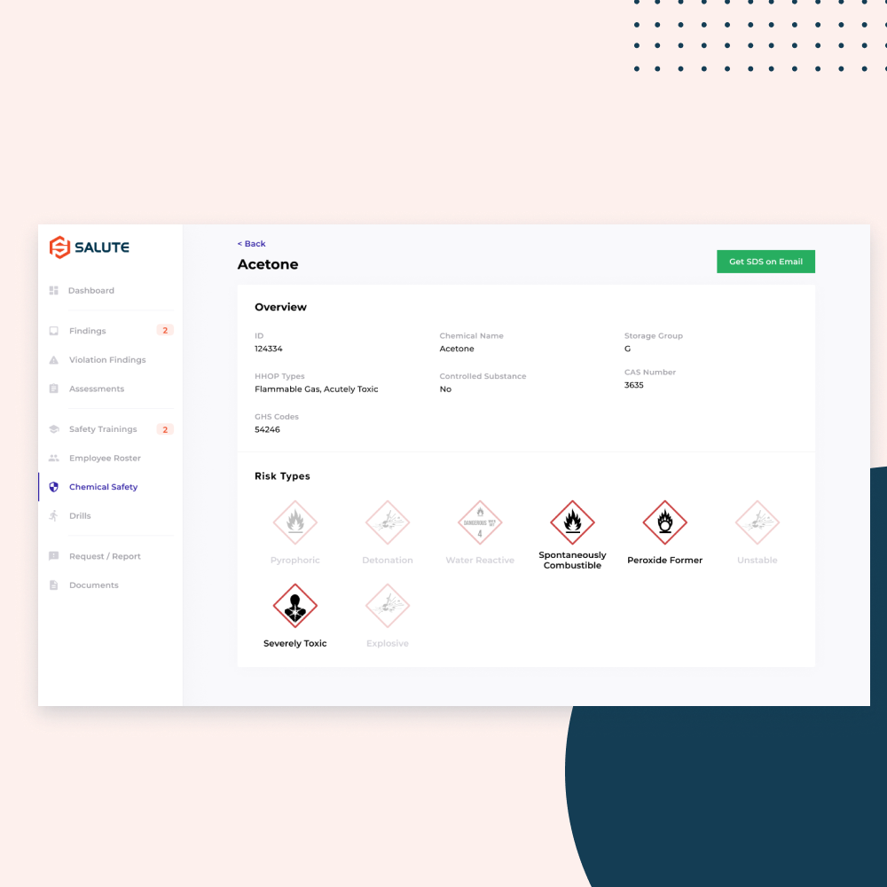 screenshot of Salute Safety